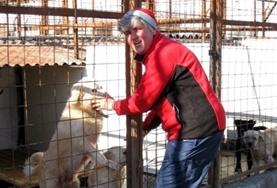 Projekte in Osteuropa - Rumänien : Tierschutz Eine Freiwillige kümmert sich zusammen mit einer Mitarbeiterin des Tierheims um zwei Welpen.